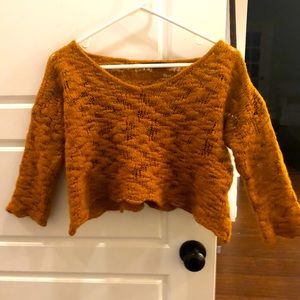 Brandy Melville Knit Long Sleeve Crop Sweater